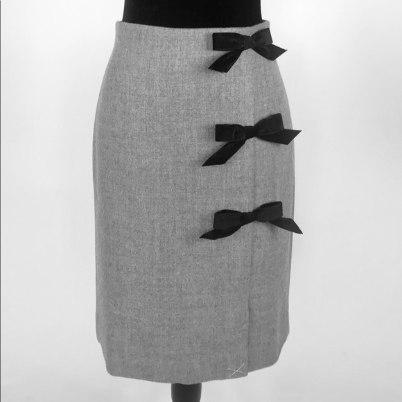 J.Crew NWT Bow Seam Wool Pencil Skirt Gray 6 - Picture 2 of 8